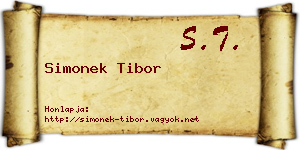 Simonek Tibor névjegykártya